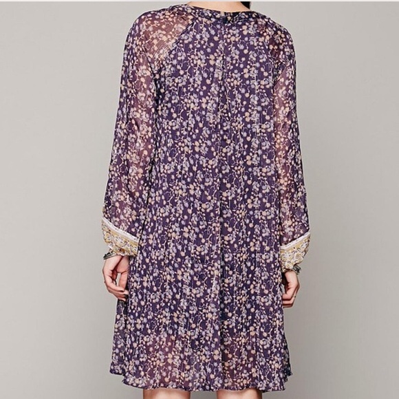 Free People Melody Laughter Purple Dress Sz Medium M Festival Swing Boho Romanti - Picture 9 of 13